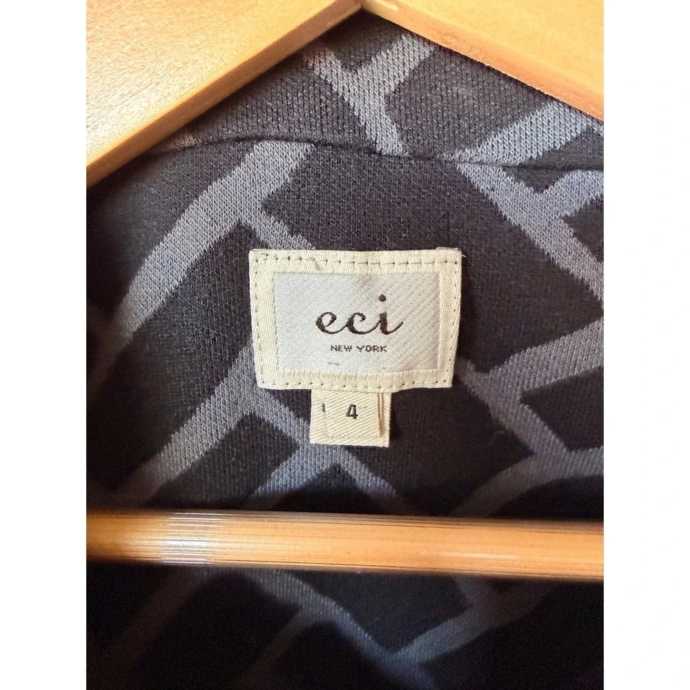 ECI New York Geometric‎ Print Button Front Blazer Jacket Women Size 4